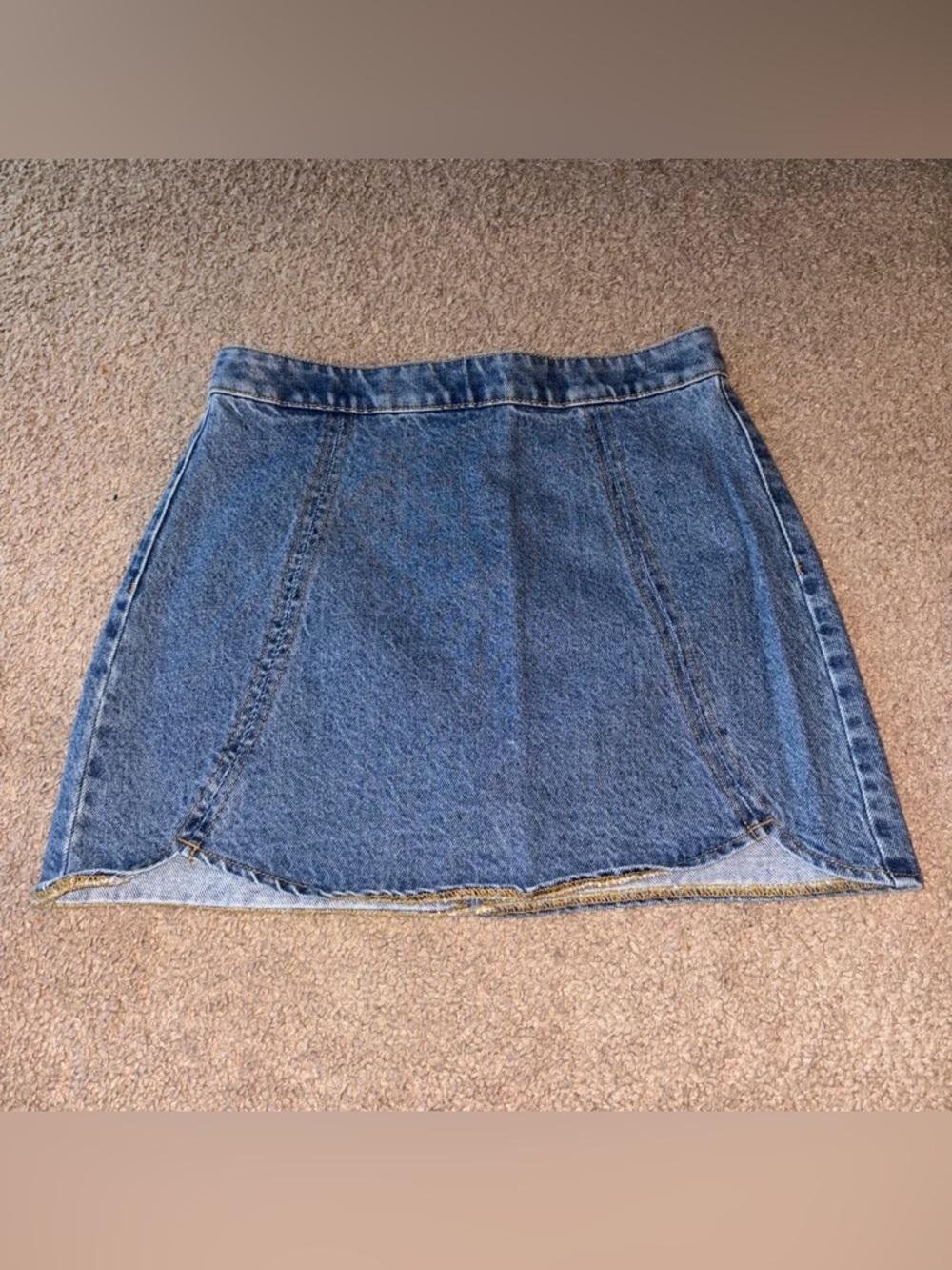 PacSun Blue Denim Panel A-Line Mini Skirt